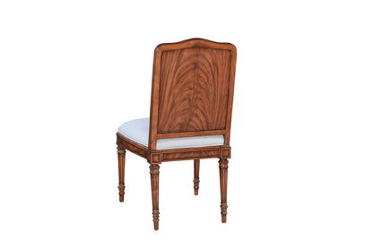 Straight Back Upholstered Chair in Mahogany