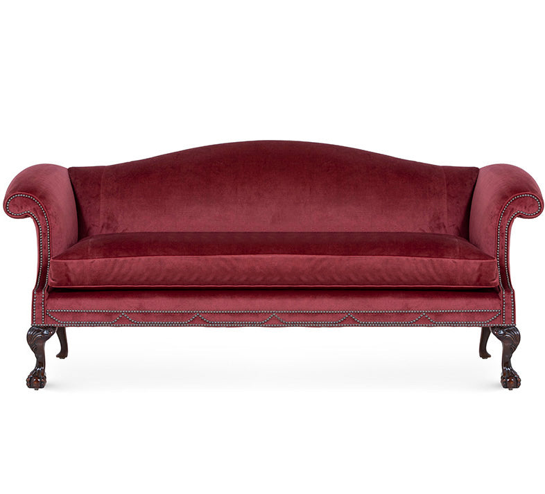 Red Traditional English Sofa