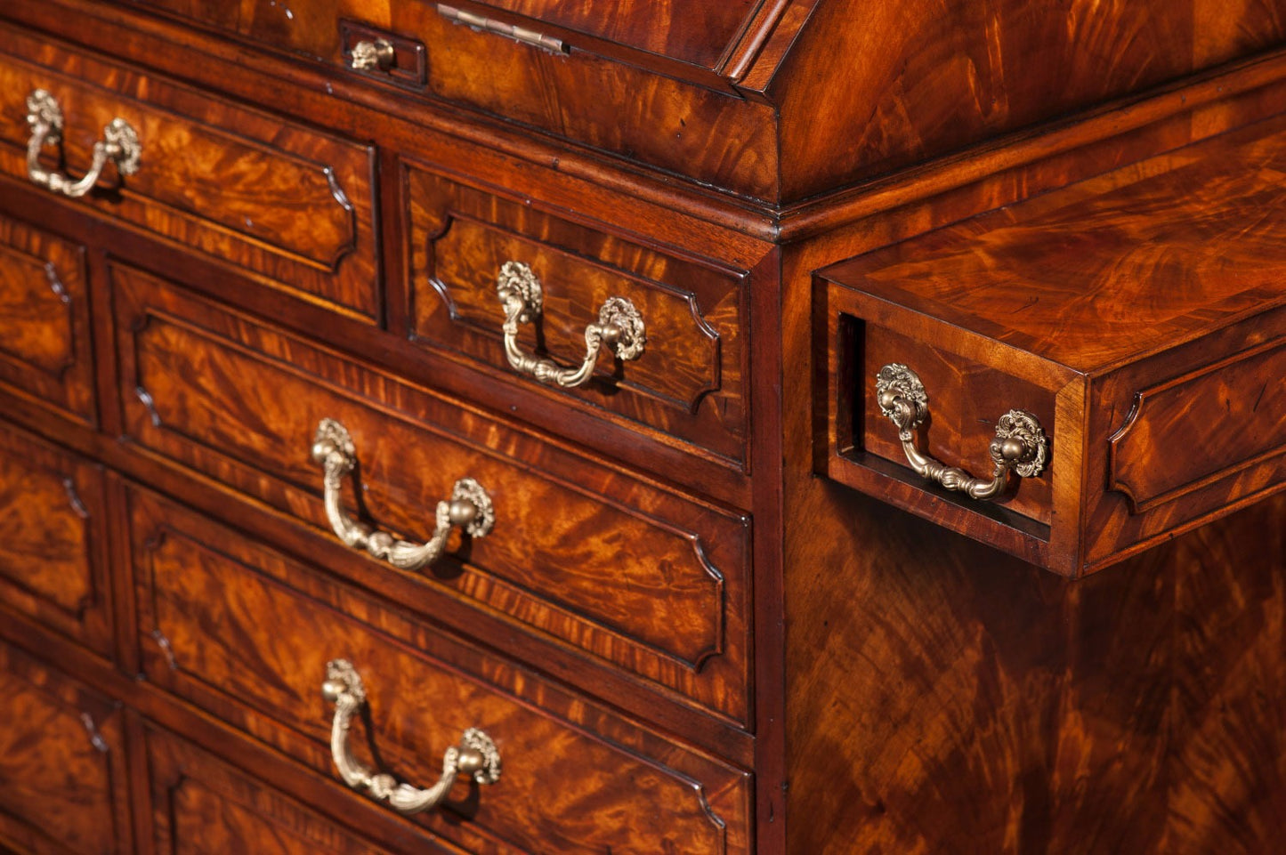 Late Georgian Style Mahogany Bureau Desk