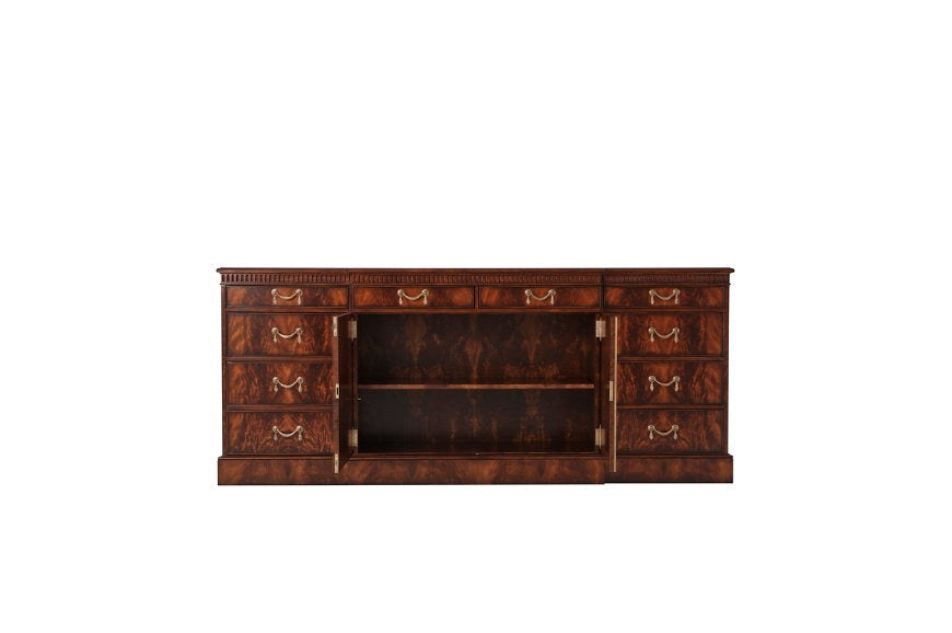 Late Georgian Inspired Mahogany Breakfront Sideboard