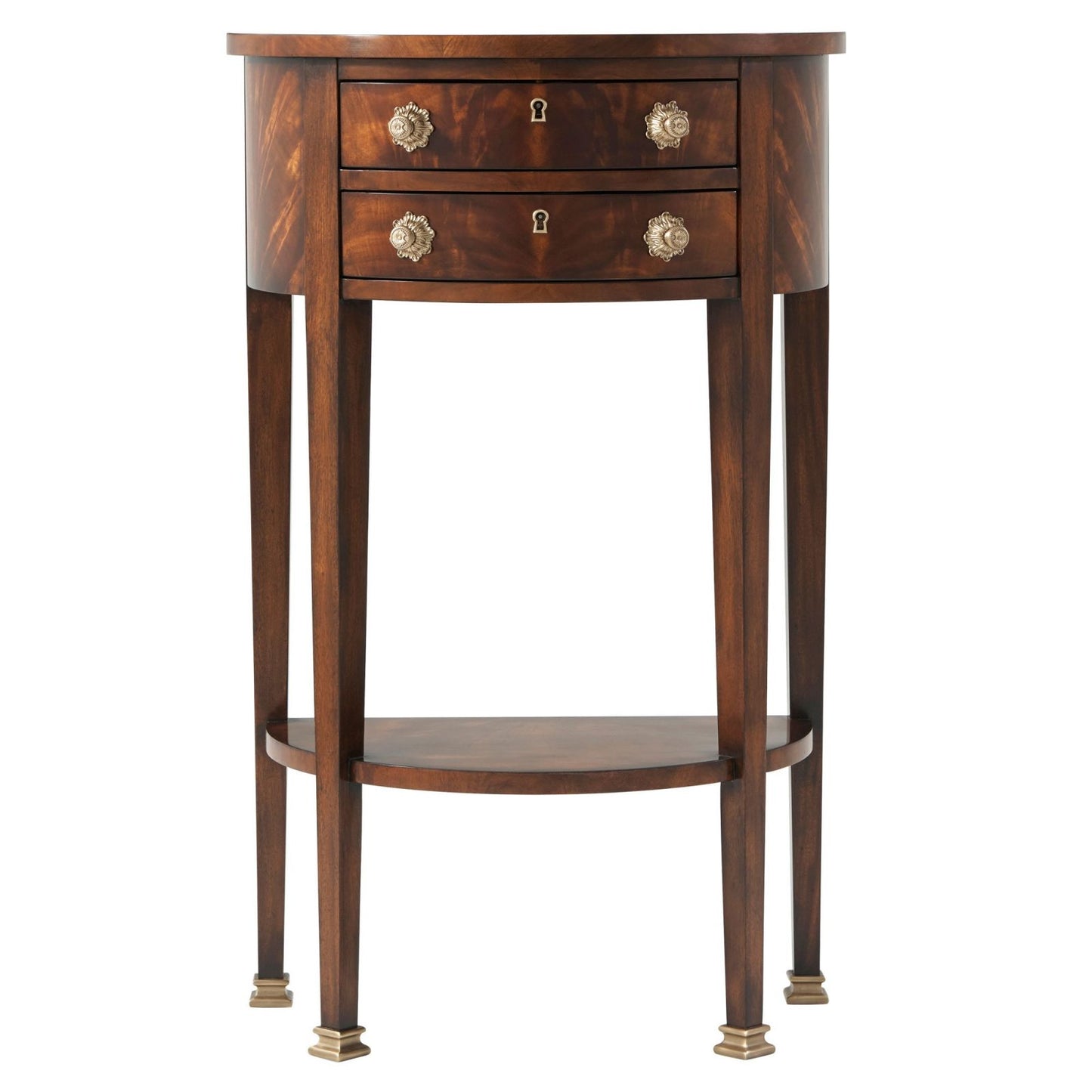 Mahogany Demilune Console Table