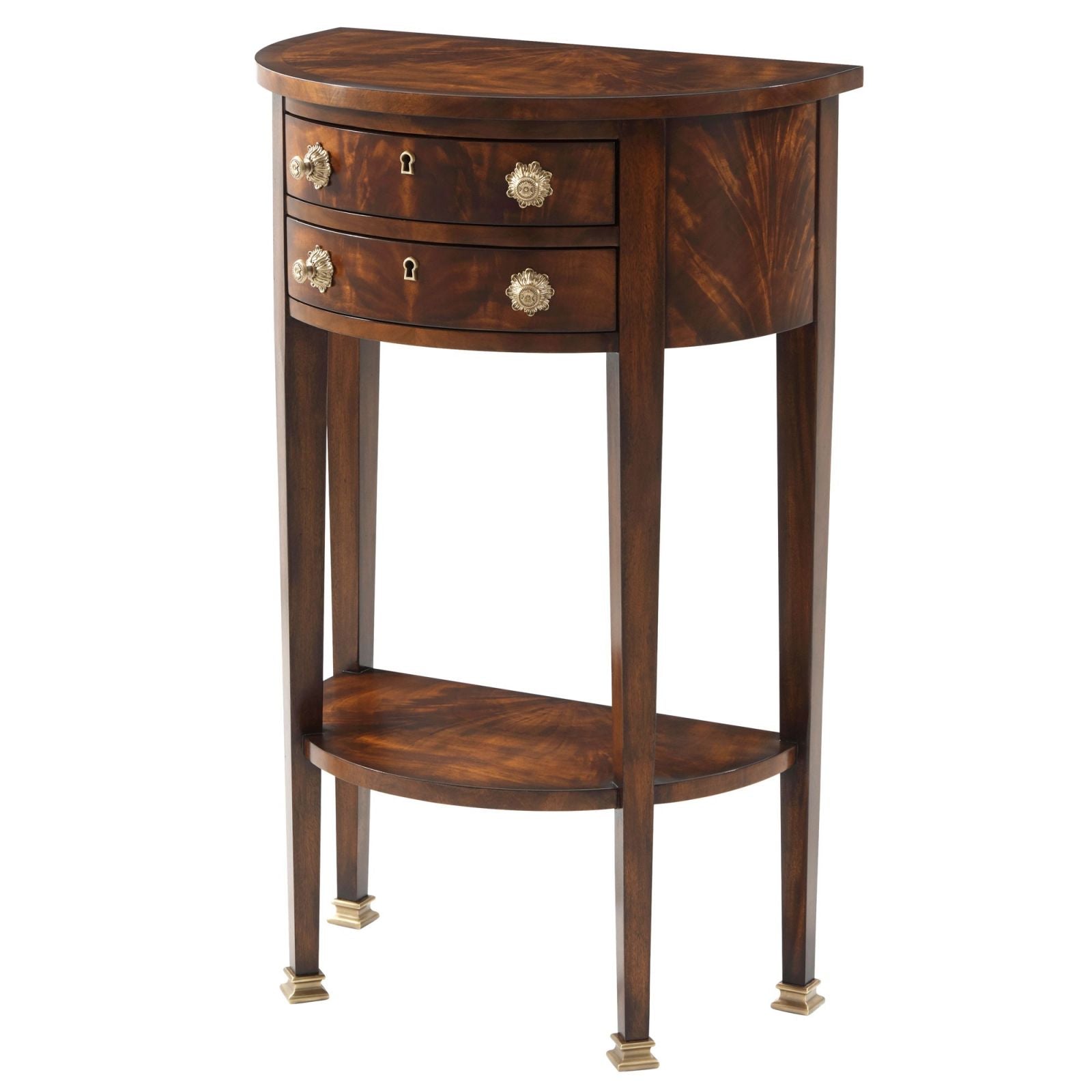 Mahogany Demilune Console Table