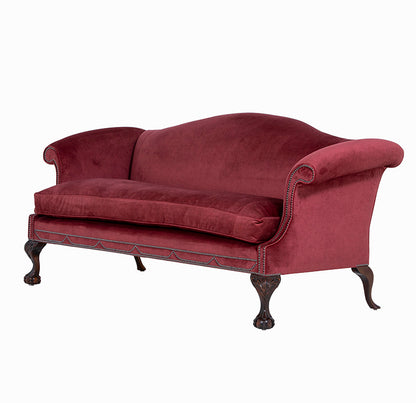 Red Traditional English Sofa