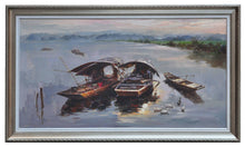 Boats on a Quiet River Painting