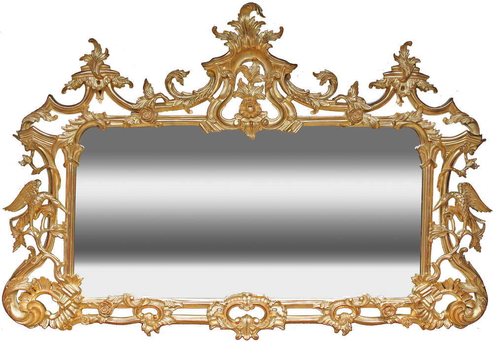 Water Gilded Chippendale style Overmantel Mirror