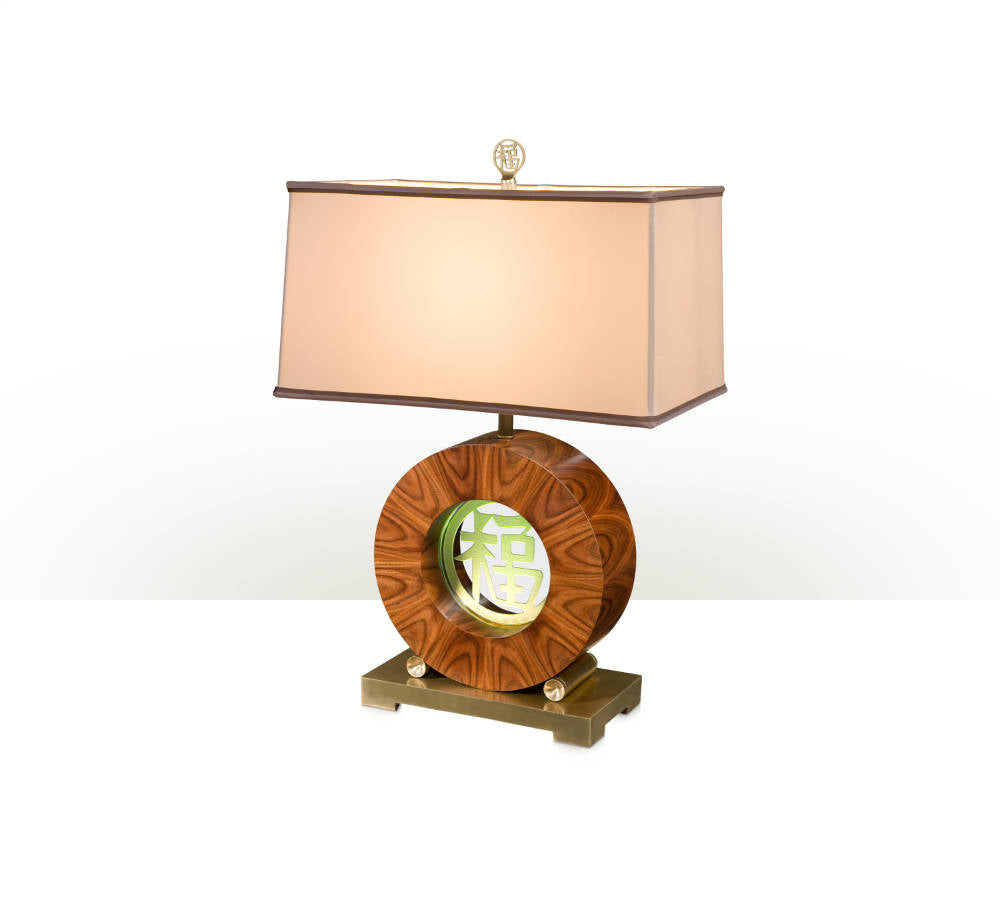 Circular Chinese Character Table Lamp