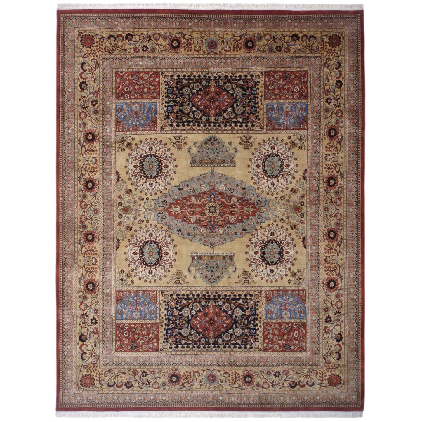 Heriz Design Silk Rug