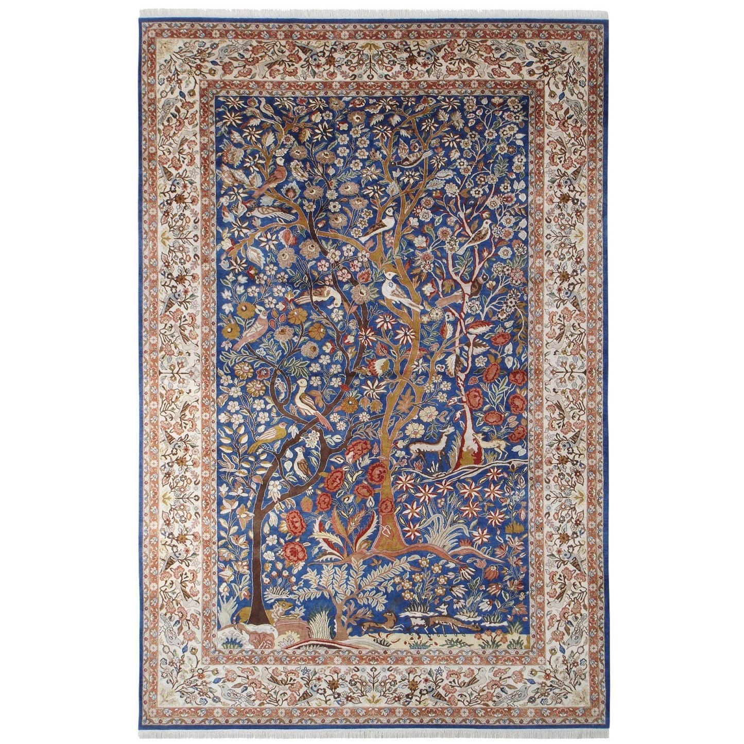 Tehran Garden of Paradise Design Silk Rug