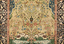 Kerman-Laver Tree of Life Design Silk Rug