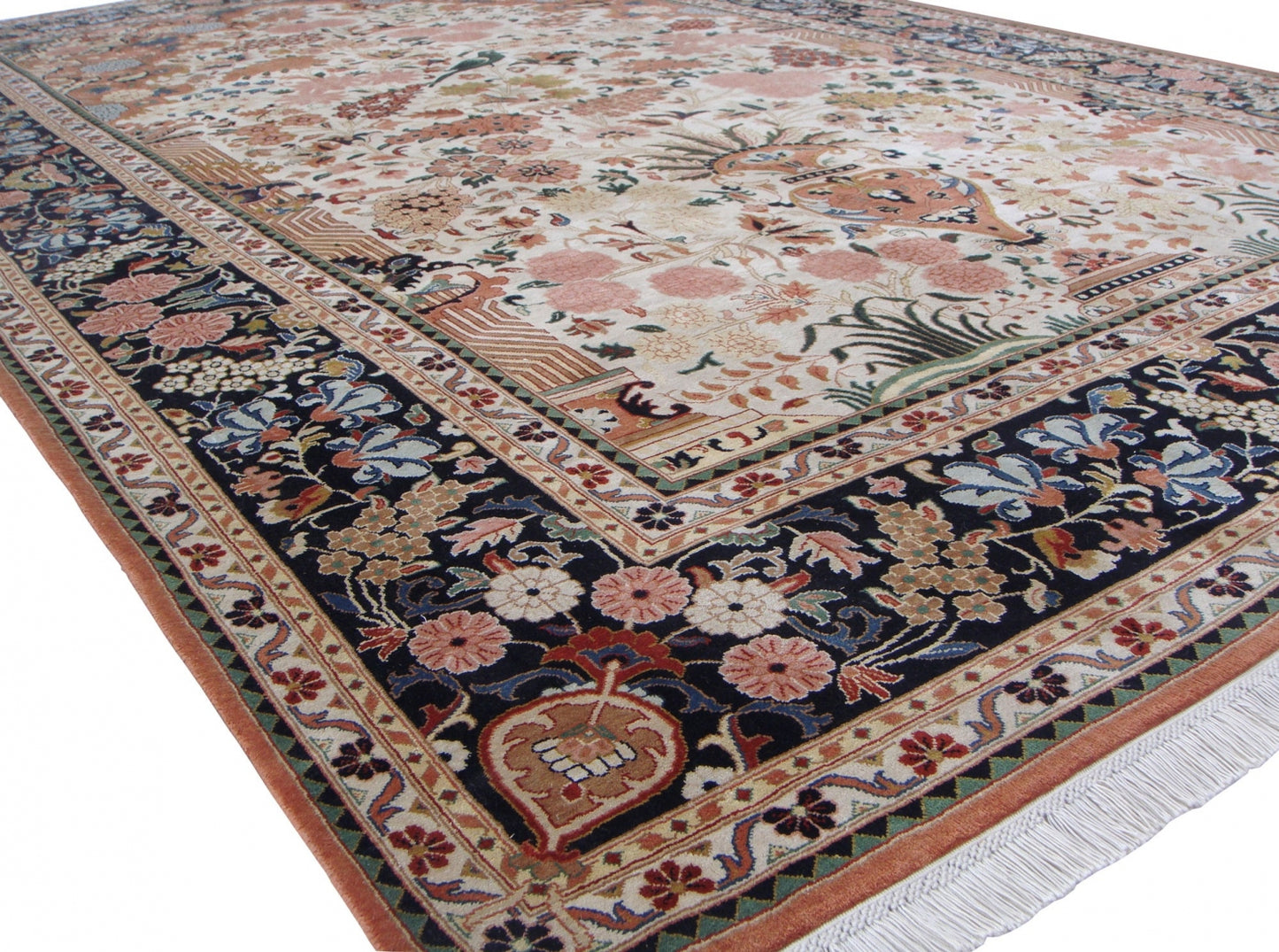 Kashan Prayer Design Silk Rug