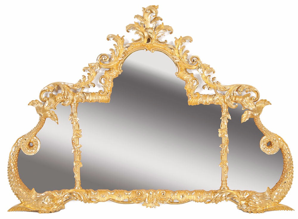 Gilded Elegance: Water Gilded Overmantel Mirror