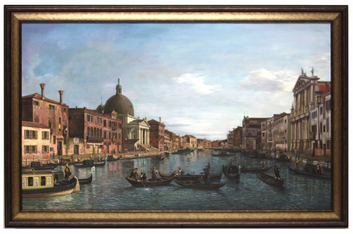 Oil Painting after 'Venice: The Grand Canal with S. Simeone Piccolo' in the style of Canaletto