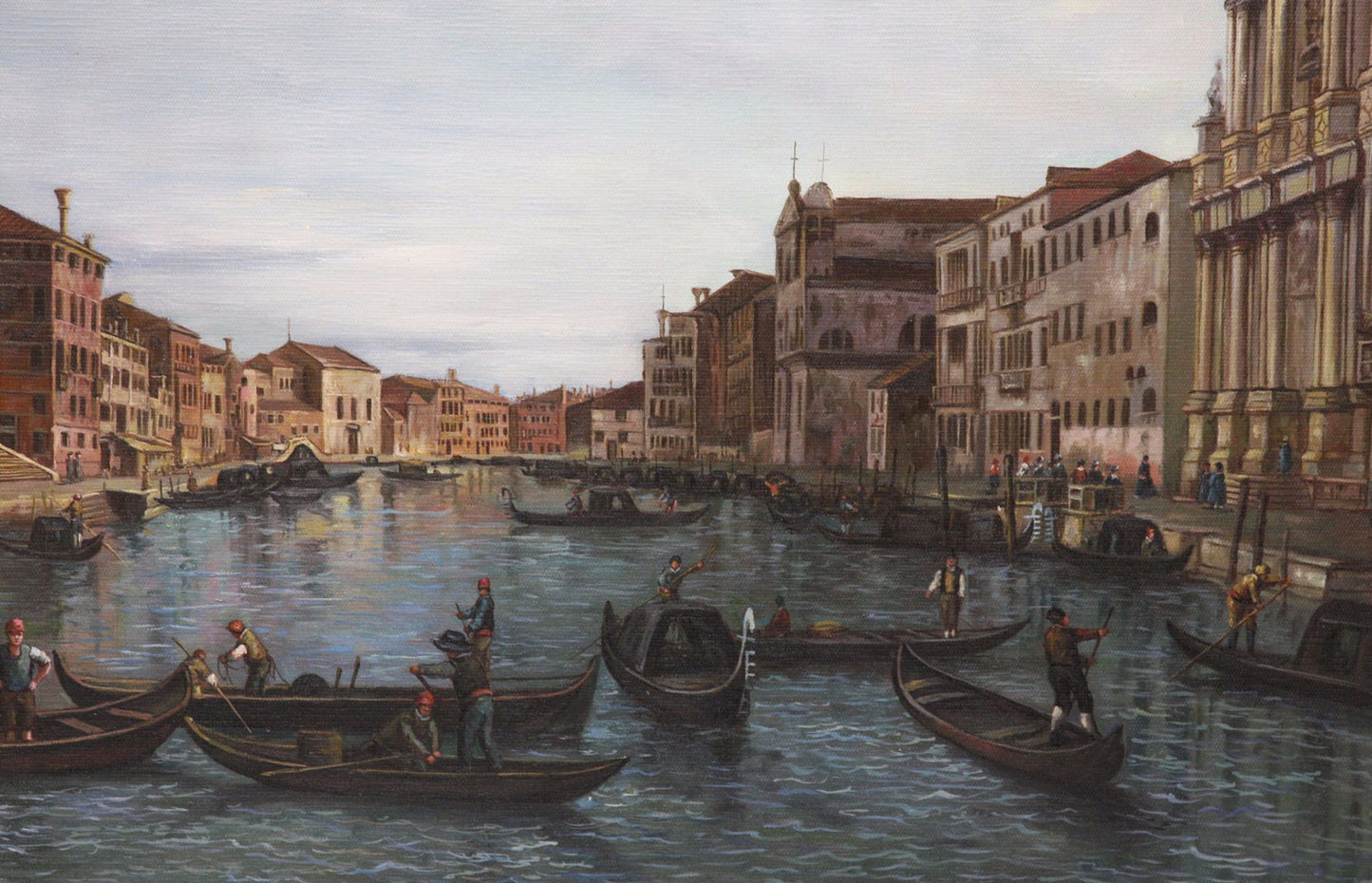 Oil Painting after 'Venice: The Grand Canal with S. Simeone Piccolo' in the style of Canaletto