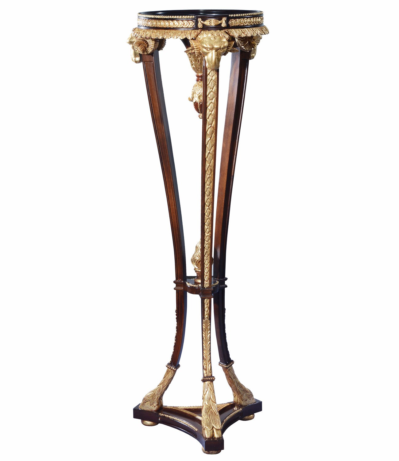 Mahogany & Giltwood Rams Head Torchere