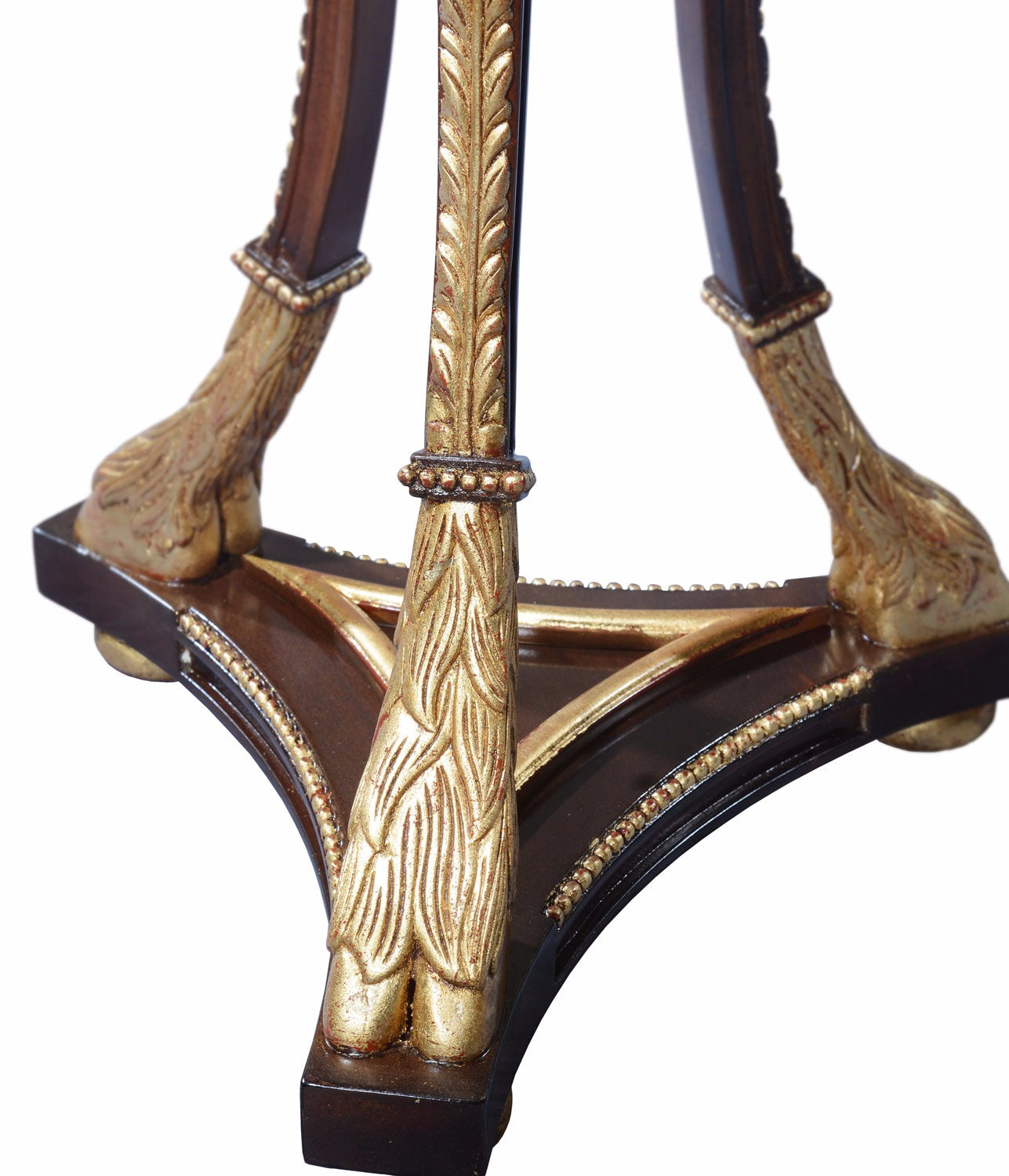 Mahogany & Giltwood Rams Head Torchere