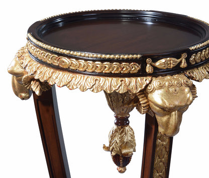 Mahogany & Giltwood Rams Head Torchere