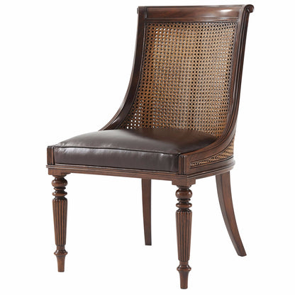 Hand Carved Mahogany Scoop Back Dining Chair