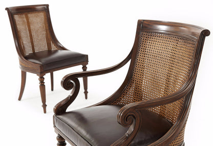 Hand Carved Mahogany Scoop Back Dining Chair