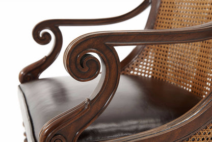 Hand Carved Mahogany Scoop Back Dining Armchair