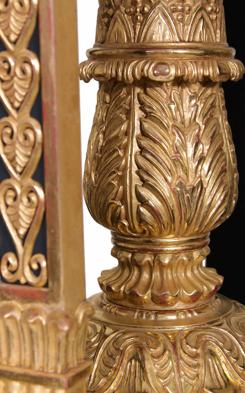 Thomas Hope Style Ebonised & Water Gilded Torchere