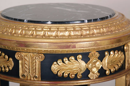 Thomas Hope Style Ebonised & Water Gilded Torchere