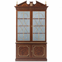 Swirl Mahogany Display Cabinet with Decorative Glazed Doors