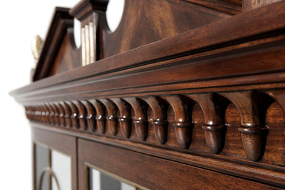 Swirl Mahogany Display Cabinet with Decorative Glazed Doors