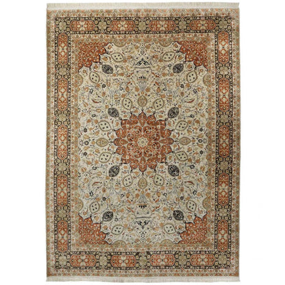 Ardabil Tabriz Design Silk Rug