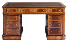 Thomas Hope style mahogany & ebonised pedestal desk