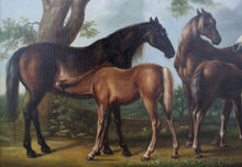 Mares and Foals in a River Landscape in style of George Stubbs