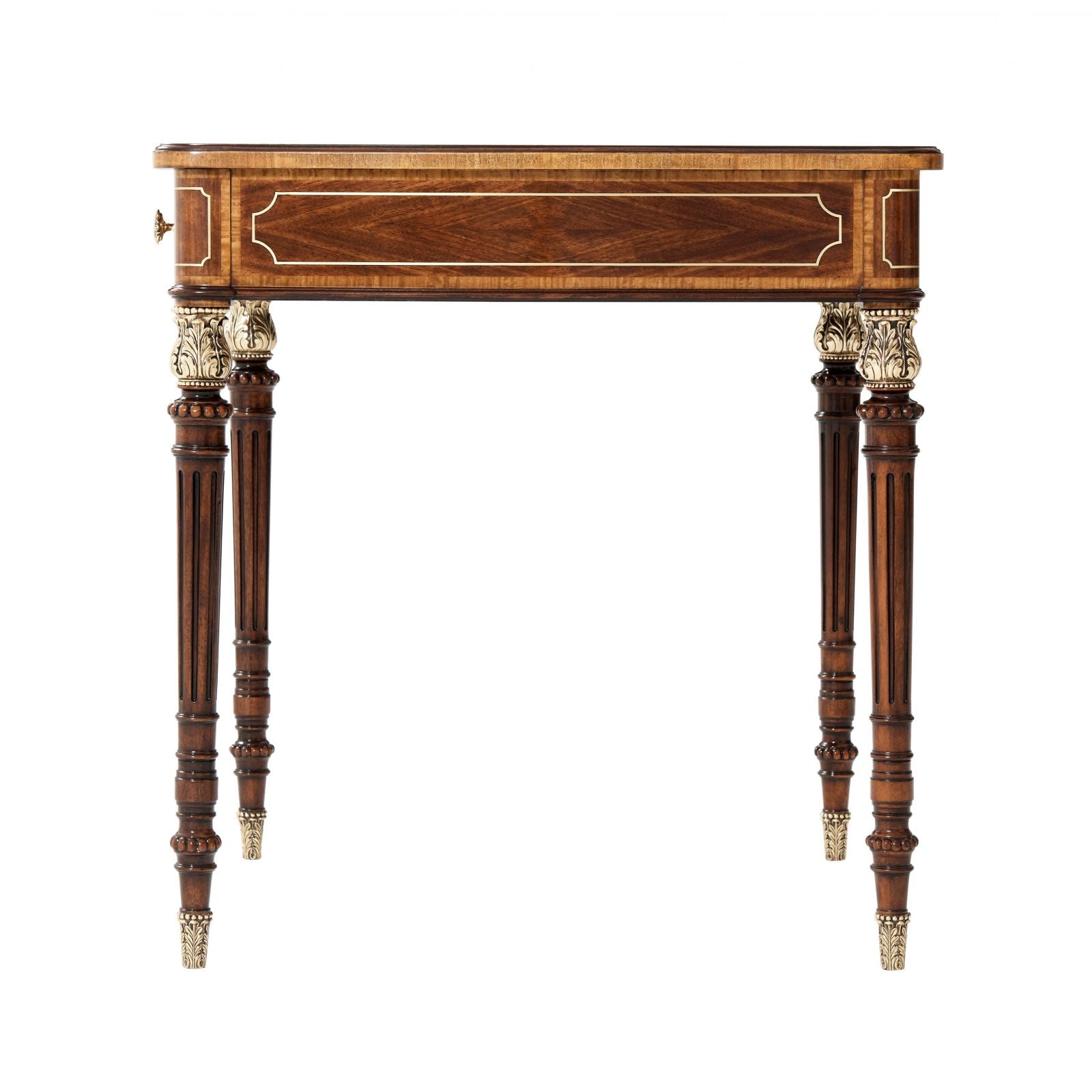 Mahogany and Brass Accent Side Table