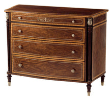 Brass Inlaid Serpentine Chest of Drawers