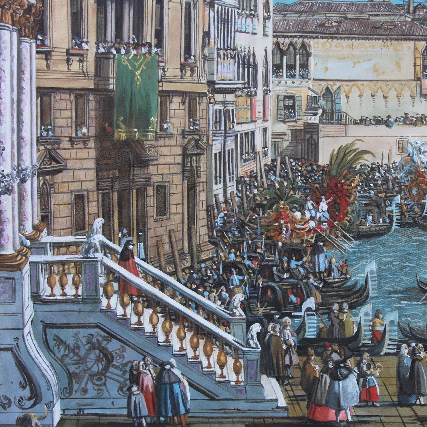 'A Regatta On The Grand Canal' in style of Canaletto