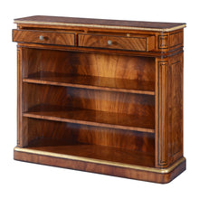 Thomas Hope style mahogany & gilded open bookcase - 42in