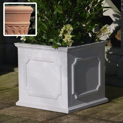 Medium Heritage Square Terracotta Stone Planter