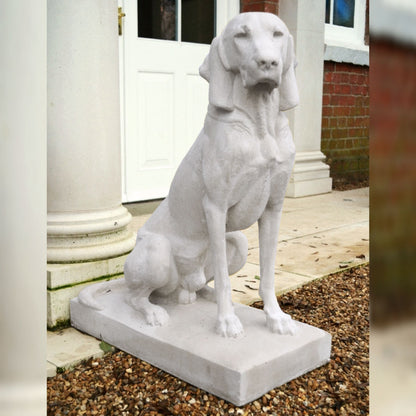 Right Hand Facing Hunting Dog Portland Stone Sculpture