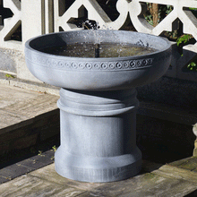 Romanesque Slate Bowl Fountain on Pedestal