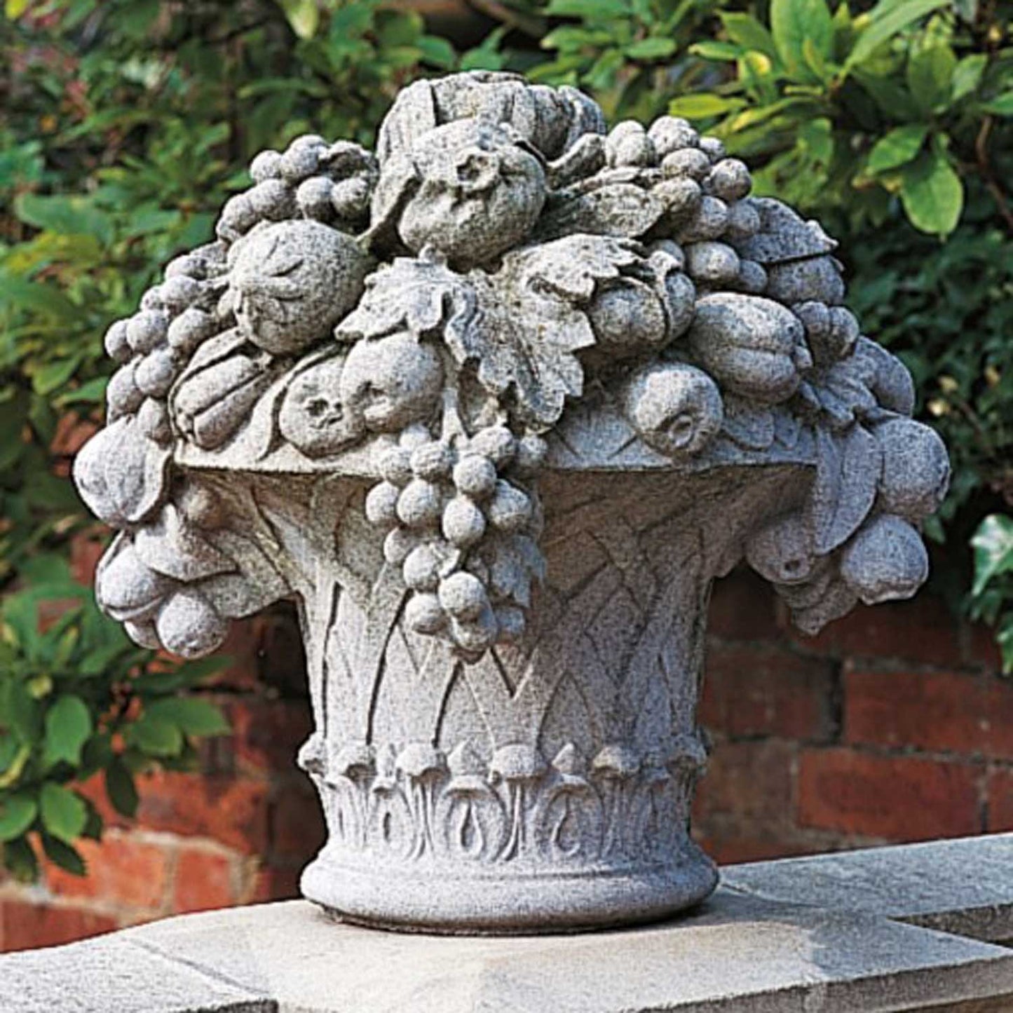 Large Basket of Fruit Stone Garden Ornament