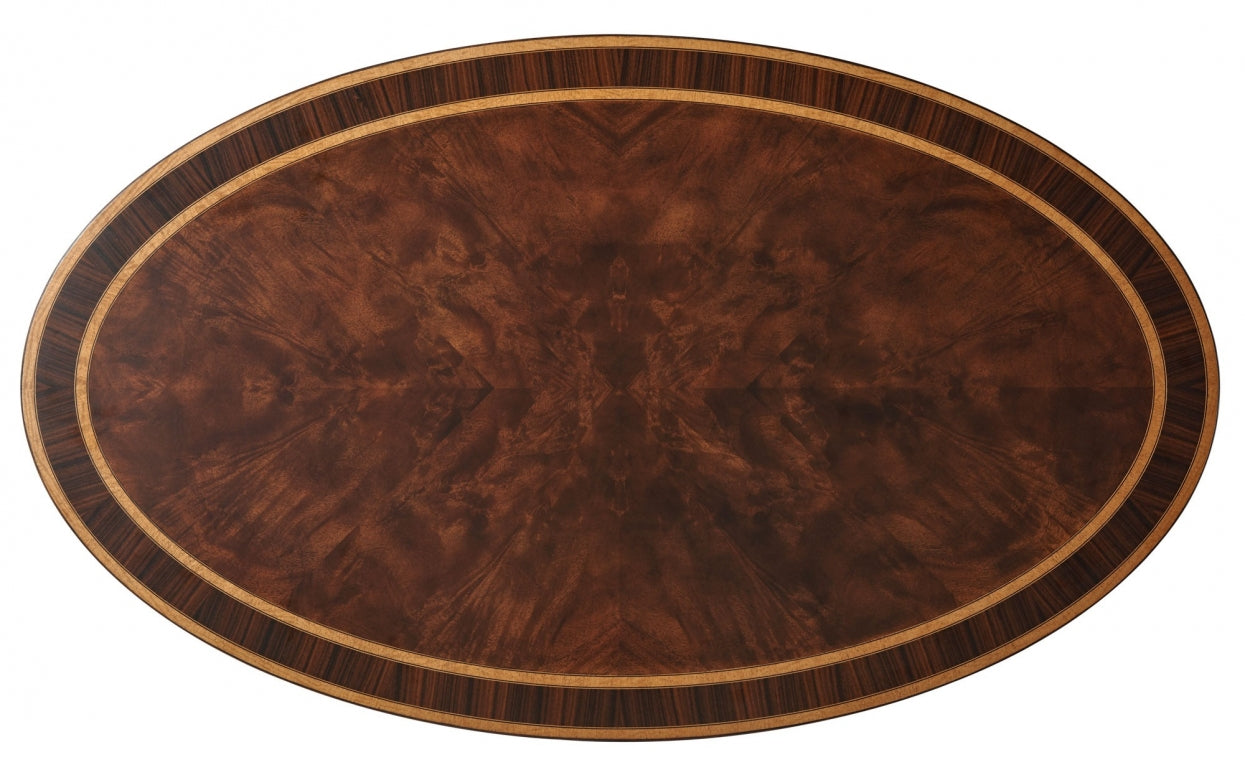 Finely Detailed Flame Mahogany Palm Tree Cocktail Table.