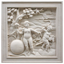 Hand Carved Cherubs Stone Wall Plaque