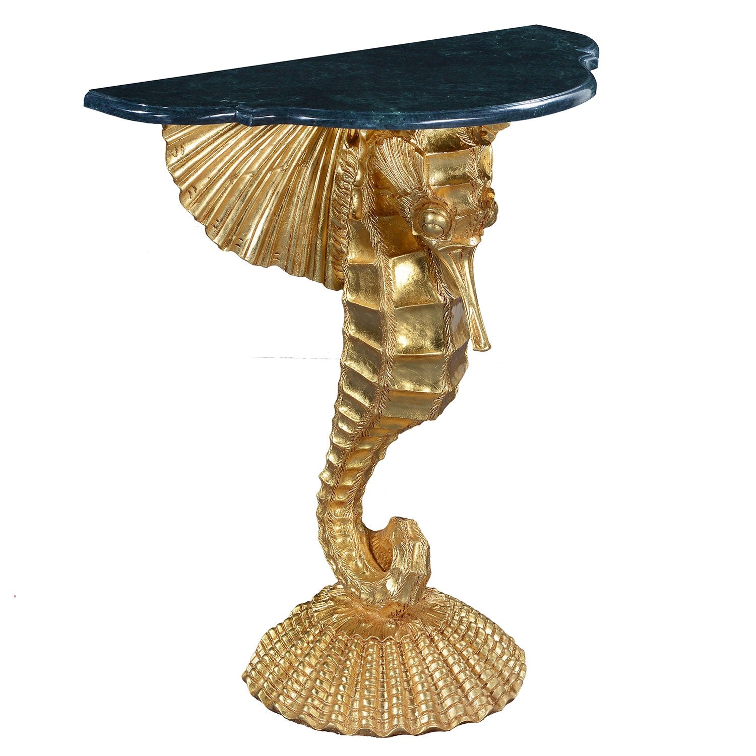 Gold Seahorse Console Table