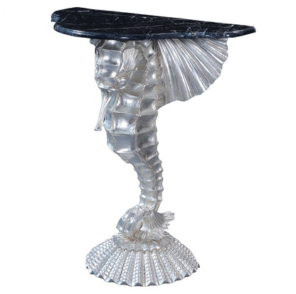 Silver Seahorse Console Table