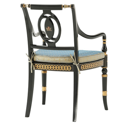 Ebonised And Parcel Gilt Arm Chair