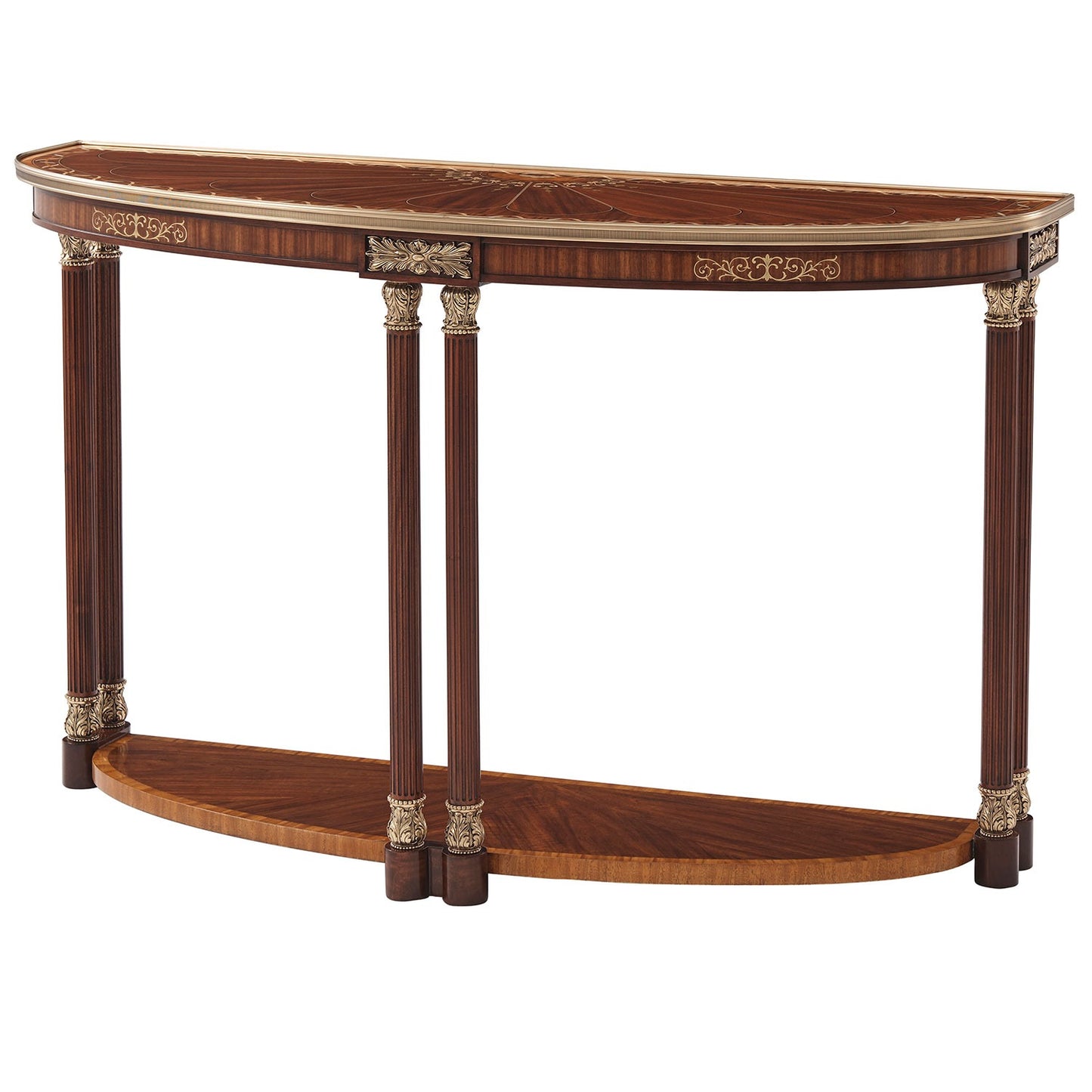 Mahogany Demi Lune Console Table