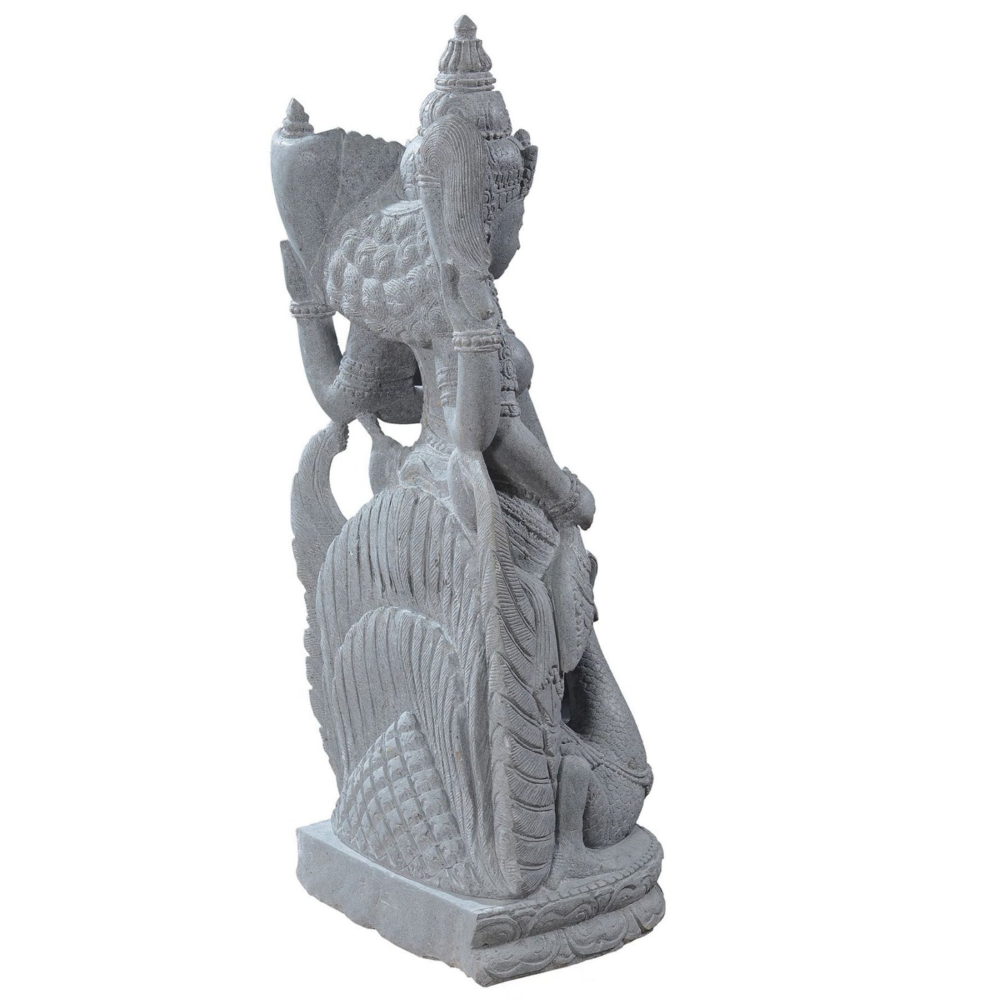 Garden stone statue of hindu goddess Saraswati