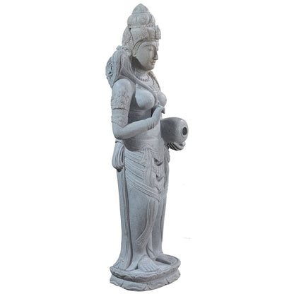 Large garden Stone statue of standing Dewi Sri - Goddess of the earth