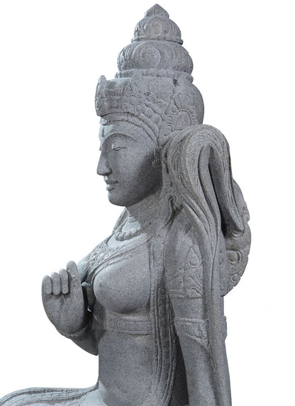 Large garden Stone statue of sitting Dewi Sri - Goddess of the earth