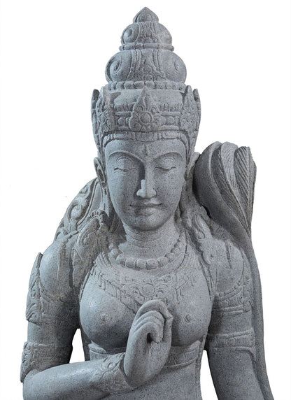 Large garden Stone statue of sitting Dewi Sri - Goddess of the earth