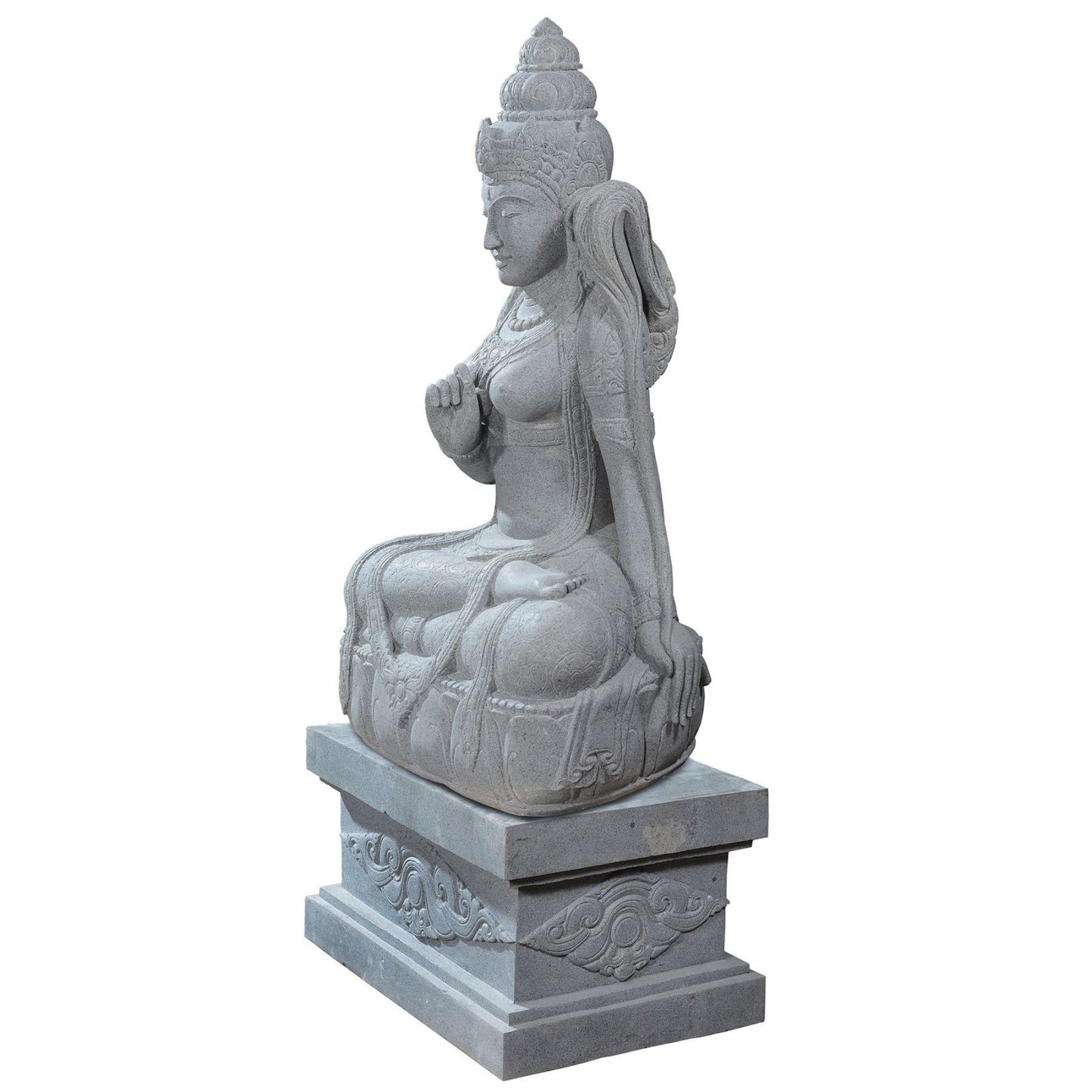 Large garden Stone statue of sitting Dewi Sri - Goddess of the earth