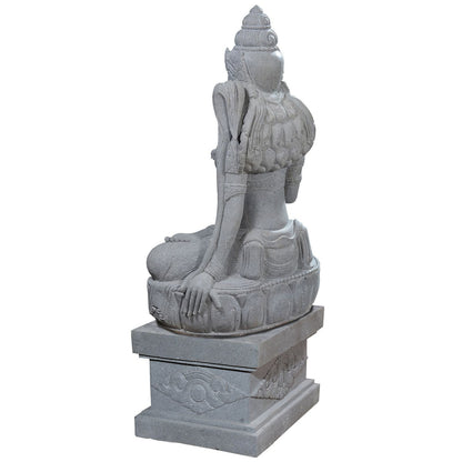 Large garden Stone statue of sitting Dewi Sri - Goddess of the earth